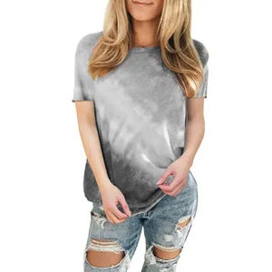 เสื้อยืดผ้าฝ้ายโพลีเอสเตอร์ 100% ลายมัดย้อมหลากสีรุ้ง เป็นมิตรกับสิ่งแวดล้อม ระบายอากาศได้ดี นุ่ม สบาย แห้งเร็ว สไตล์ฮิปฮอป สำหรับผู้หญิง - Product Image 2