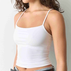 Camiseta sin mangas personalizada para mujer, top corto de verano, camisola con cuello redondo, tops transpirables para mujer, camiseta de verano acanalada - Product Image 3