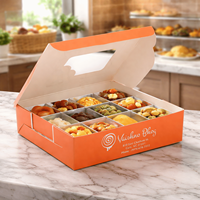 Boîte cadeau pour pâtisserie artisanale avec fenêtre transparente |   Boîte d'emballage en papier imprimé pour pâtisseries sucrées, biscuits et petits cadeaux