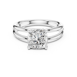 Bague de fiançailles pour femme en or jaune 14 carats avec diamant de laboratoire certifié IGI de 2,00 carats taille coussin à tige fendue, pour anniversaire et mariage - Product Image 5
