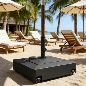 Base per Ombrellone da Giardino Quadrato in Acciaio Inossidabile, Raggio 3m, per Hotel e Spiagge - Product Image 1