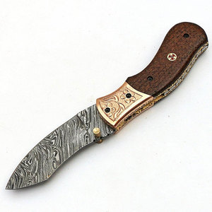 Damascus Steel Folding Pocket Knife Handmade Outdoor Utility Knife Compact Design <b>Camping</b> Hiking Fishing Travel <b>Tool</b> - Product Image 4