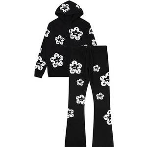 Chándal de Mezclilla Personalizado 100% Algodón para Hombre, con Capucha, Estilo Casual Urbano, Bordado/Efecto Desgastado, Transpirable y Ligero - Product Image 1