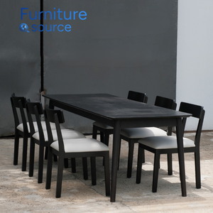 Modern Extendable Eco-Friendly MDF <b>Dining</b> <b>Set</b> with <b>6</b> <b>Chairs</b>-Durable Vietnam Exporter High-End Furniture - Product Image 1