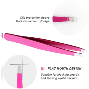 High-End Premium Stainless Steel Eyebrow Tweezers Eco-Friendly Reusable Factory Price Customizable <b>Pointed</b> Hair <b>Removal</b> <b>Tool</b> - Product Image 3