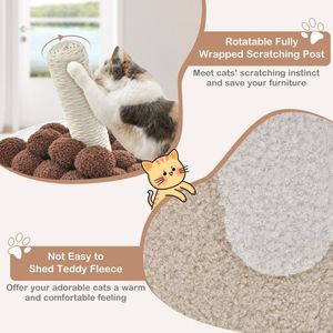 Árbol rascador para gatos con poste rascador, diseño sólido, para oficina, tipo condominio, estructura de escalada - Product Image 2