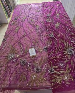 Tissu de broderie en dentelle lourde perlée pour robes de soirée pour femmes, provenant d'un fournisseur indien, au prix de gros - Product Image 2