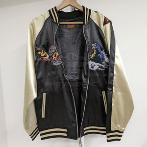 Chaqueta Sukajan de Invierno Hecha en Pakistán con Tela Satinada, Cuello Alto, Logotipo Frontal, Estilo Urbano, Ropa Exterior Informal a la Moda - Product Image 6