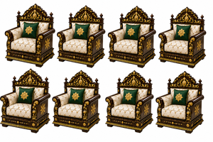 Vintage Teak Wood Carved Luxury Living Room Furniture Set Classic Luxury Crown Handcrafted <b>Sofa</b> Set Traditional Hand-Carved USA - Product Image 5