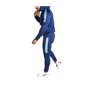 Nouvel ensemble de survêtement slim fit zippé pour homme 100 % coton noir uni – Survêtements de jogging pas chers pour homme - Product Image 4
