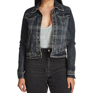 Fashion Women Winter Knitted Breathable Jeans Jacket Washed Cotton Button Front Slim Fit Casual Daily Wear - Product Image 4