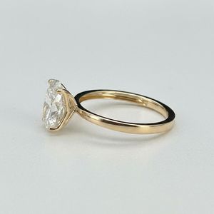 Anillo Unisex con Diamante Cultivado en Laboratorio, Corte Ovalado, Color D, Chapado en Oro de 18k, 3-4g, Certificado IGI, Joyería Fina Clásica para Boda o Compromiso - Product Image 2