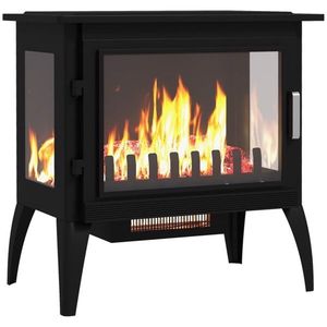 Caminetto Elettrico Autoportante da 24 Pollici con Fiamma Realistica, 1000W/1500W, Temperatura Regolabile, Nero - Per Uso Domestico - Product Image 4