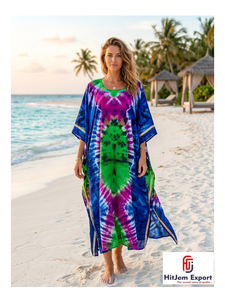 Vestido Kaftan Personalizado para Mujer, Estilo Holgado, para Playa, Tela Suave, Verano, Elegante, Fabricación Personalizada OEM ODM - Product Image 1