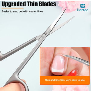 Servicio OEM ODM, Tijeras para Cutículas y Uñas de Acero Inoxidable, Buen Proveedor, Nuevo Producto, Tijeras de Manicura Curvas con Mangos de Acero - Product Image 5