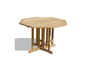 Teak Wood Hexagonal Outdoor Table Solid Wood Garden Dining Table Natural Finish Premium Furniture - Product Image 1
