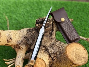Navaja Plegable con Hoja de Acero Inoxidable, Mango Negro, 2 Hojas, Perilla de Pulgar, Multifuncional para Uso en Exteriores - Product Image 3