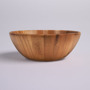 Bol à salade en bois de noyer noir massif |   Grand saladier en bois artisanal - Product Image 6