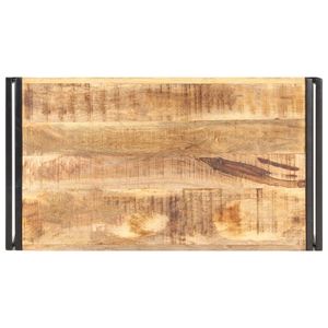 Tavolino da Caffè in Legno di Mango Grezzo Marrone e Nero con Struttura in Acciaio - Product Image 4