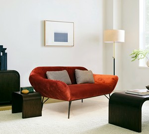 โซฟาเข้ามุมรูปตัวแอล 19 ที่นั่ง ผ้ากำมะหยี่ โครงไม้เนื้อแข็ง ขาโลหะ โฟมความหนาแน่นสูง รุ่น Recron เฟอร์นิเจอร์ห้องนั่งเล่นทันสมัย - Product Image 1