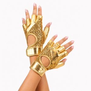 Guantes de agarre fuerte a precio económico en oferta, guantes de cuero de medio dedo para baile, guantes de medio dedo para pole dance - Product Image 6