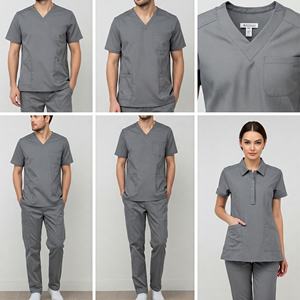 Ensemble de blouses médicales haut de gamme pour hommes et femmes, haut à col en V et pantalon cargo, coupe moderne, haut de blouse avec poches, pantalon à taille élastique - Product Image 6
