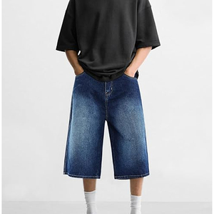 Pantalones Cortos de Mezclilla con Lavado Ácido Personalizados, Unisex, Estilo Urbano, Corte Holgado, Vintage, de Algodón, OEM - Product Image 6