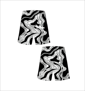 Shorts de basketball personnalisés noir et argent à motif ondulé, en maille respirante, pour l'entraînement sportif, le streetwear d'été et les vêtements de sport - Product Image 1