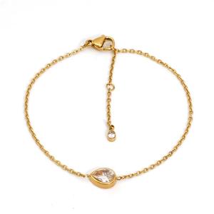 Bracelet élégant de luxe, 0,5 ct, diamant de laboratoire de taille marquise, bracelet en or jaune 14 carats, 7 pouces, chaîne minimaliste, bracelet en diamant - Product Image 5