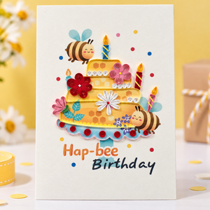Tarjeta de Felicitación Artesanal de Alta Calidad al por Mayor con Diseño de Abeja y Panal de Miel, Ideal para Cumpleaños, del Mejor Fabricante de Tarjetas de Felicitación - Product Image 2