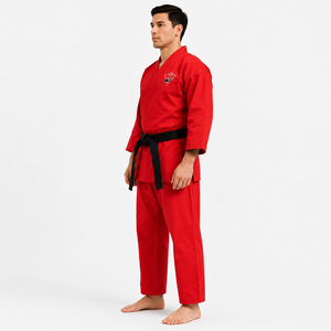 Uniforme de Karate Premium Naranja para Adultos, Traje de Artes Marciales de Algodón Grueso con Cinturón Negro - Product Image 2