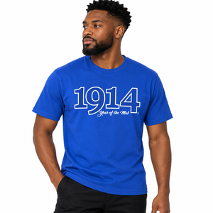 Camiseta bordada Phi Beta Sigma 1914 para hombre, cómoda, de cuello redondo y manga corta con diseño decorativo de letras griegas - Product Image 1