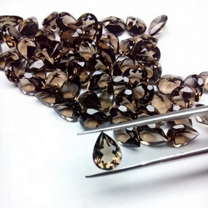 Alto grado 6X8mm forma de pera cuarzo ahumado Natural corte facetado cristal negro piedra suelta joyería fabricación M.Y.GEMS IGI certificado - Product Image 1