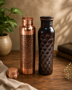 Copper <b>Water</b> <b>Bottle</b> with Classic Design <b>Large</b> Capacity Portable Travel Drinkware for Office Use - Product Image 1
