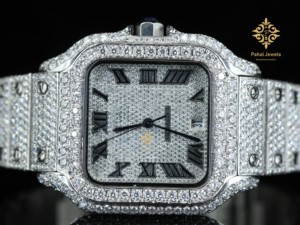 นาฬิกาเพชรหรู Pahal Jewels ตัวเรือนสแตนเลสทรงเหลี่ยม 40 มม. แสดงวันที่แบบอนาล็อก รุ่นลิมิเต็ดอิดิชั่น ดีไซน์มีเสน่ห์ แฟชั่นสำหรับทั้งชายและหญิง - Product Image 5