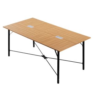 Tavolo da Conferenza Moderno Rettangolare da 6 Piedi con Gambe in Metallo, Estensibile per 6-8 Persone - Product Image 1