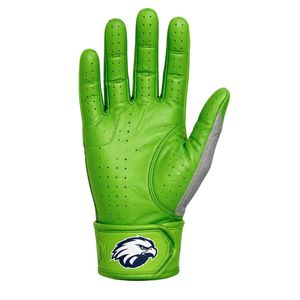 Lime Green & Navy Blue American Football Performance <b>Gloves</b> <b>with</b> Enhanced Sticky Palm for Adult Football Players - Product Image 6
