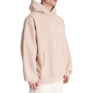 เสื้อฮู้ดดี้ผู้ชายสีพื้นทรงโอเวอร์ไซส์รุ่นใหม่ล่าสุด ผ้าฝ้าย ขายส่ง ราคาสมเหตุสมผล สำหรับขายออนไลน์ - Product Image 2