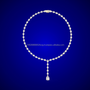 Venta al por mayor de lujo S925 plata esterlina completo Moissanite collar mujeres compromiso boda joyería - Product Image 3