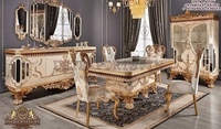 Vevor — ensemble de meubles de salle à manger, Style français, Design Baroque, 9 pièces, polissoir italien, Table à manger