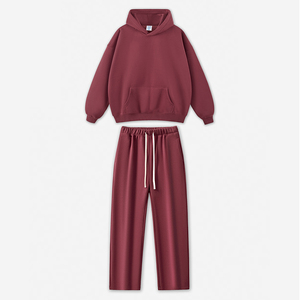 Conjunto de Sudadera con Capucha Negra Unisex, Estilo Urbano de Manga Larga 2 en 1, Pantalones Holgados con Bolsillos Laterales y Cordón Ajustable, Algodón - Product Image 4
