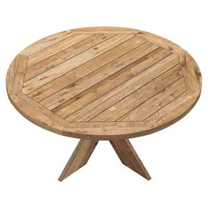 Modern Natural Solid Teak Round Dining <b>Table</b> 150cm Outdoor Garden Furniture with <b>Table</b> <b>Top</b> for 6 Persons - Product Image 4