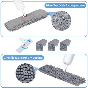 Mopa de Microfibra de Doble Cara 2 en 1 con Diseño de Giro para Limpieza de Pisos, 3 Almohadillas Reutilizables para Pisos Laminados y de Cerámica - Product Image 3