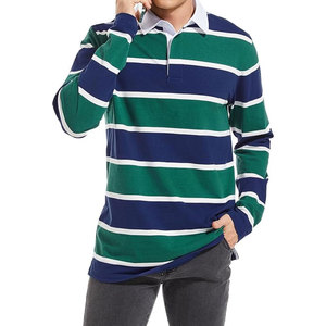 Custom Rugby <b>Polo</b> <b>Shirt</b> <b>Long</b> <b>Sleeve</b> Striped <b>Shirt</b> Wholesale Apparel Manufacturer OEM Clothing Supplier <b>Mens</b> Golf <b>Polo</b> - Product Image 2