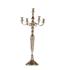 Latest design Handcrafted <b>Tall</b> EPL 5 Arm Candelabra cast Aluminium <b>Candle</b> Holder Luxury Wedding Table Centerpiece customization - Product Image 1