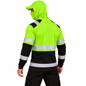 Custom Men Reflective Fishing Wear Hoodie High Visibility UPF 50 Sun Protection <b>Shirt</b> <b>Face</b> Gaiter Hooded Custom Fishing Hoodie - Product Image 4