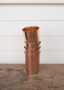 Copper <b>glasses</b> premium kitchen essentials metal tumblers for <b>water</b> juice cocktail use durable reusable dining drinkware - Product Image 6