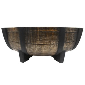 Maceta Redonda Rústica de Madera de Pino Aqdus Saleem, Ecológica, con Acabado en Roble Rojo, Hecha a Mano, Venta al Por Mayor - Product Image 1