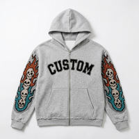 Sudadera con capucha de felpa estilo jersey con cremallera, diseño personalizado, novedad, para invierno y otoño, estilo hip hop, oversize, vintage, transpirable