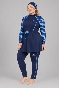 Traje de Baño Islámico Modesto, Nuevo Estilo, Talla Grande, Ecológico, Impermeable, Cintura Alta, Conjunto de Bikini Modesto de 2 Piezas con Cobertura Total - Product Image 6
